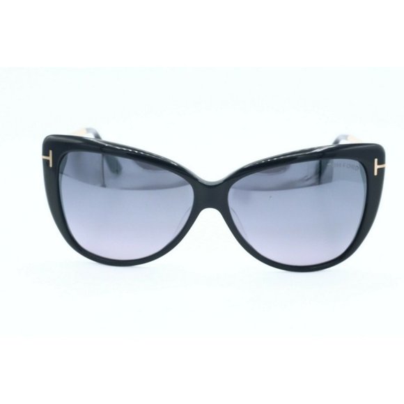 New Tom Ford Reveka TF 512-F 01C Cat Eye Black Sunglasses Gray Gradient Lens (B) main image 4